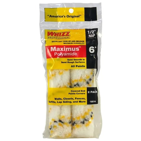 Work Tools 6" Mini Paint Roller Cover, 1/2" Nap Nap, Polyamide 58016